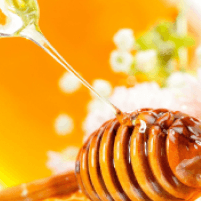 Macro honey drip